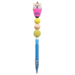 Unicorn Boba Tea Figurine Custom Beaded Mechanical Pencil Pink Topper